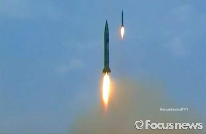 지난해 9월 북한 조선중앙TV가 공개한 이동식탄도 미사일 발사장면. 사진=포커스뉴스