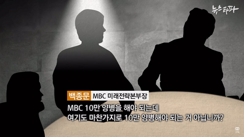 지난해 1월25일 뉴스타파 “MBC 고위간부의 밀담, ‘그 둘은 증거없이 잘랐다’” 방송 갈무리.