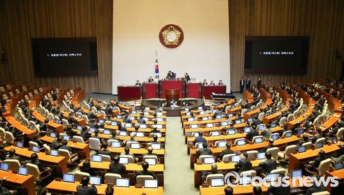 ▲ 박근혜 대통령에 대한 탄핵소추안이 국회에서 지난해 12월9일 가결됐다. 사진=포커스뉴스