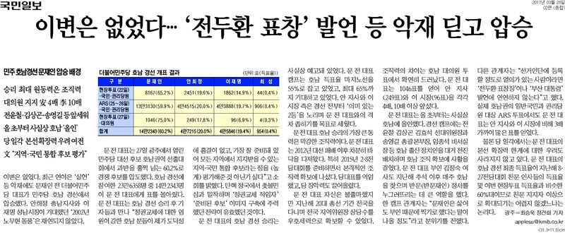 ▲ 국민일보 2면 기사 갈무리.