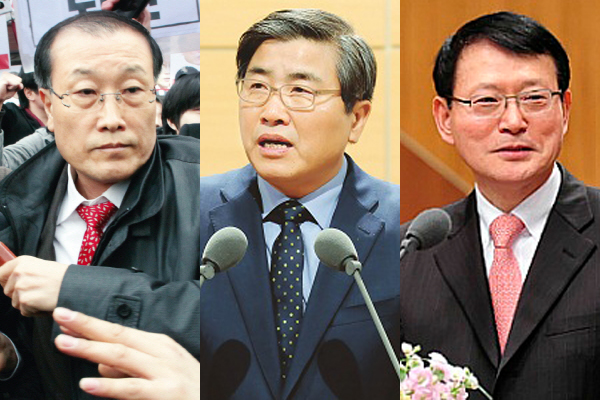 ▲ (왼쪽부터) 김재철, 김종국, 안광한 전 MBC 사장