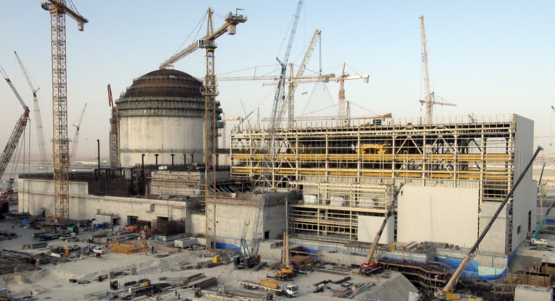 ▲ 2014년 8월30일 촬영된 우리나라가 최초로 수출한 아랍에미리트(UAE) 바라카 원전 1호기의 건설현장. ⓒ 연합뉴스