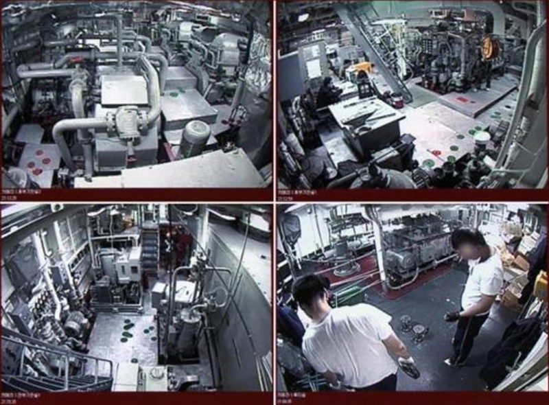 ▲ 천안함 내에 설치된 각 CCTV 영상 모음. 사진=신상철 전 민군합동조사위원