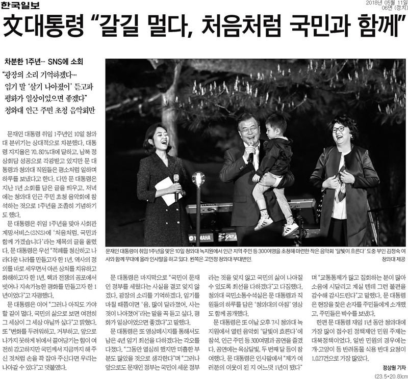 ▲ 11일 한국일보 6면