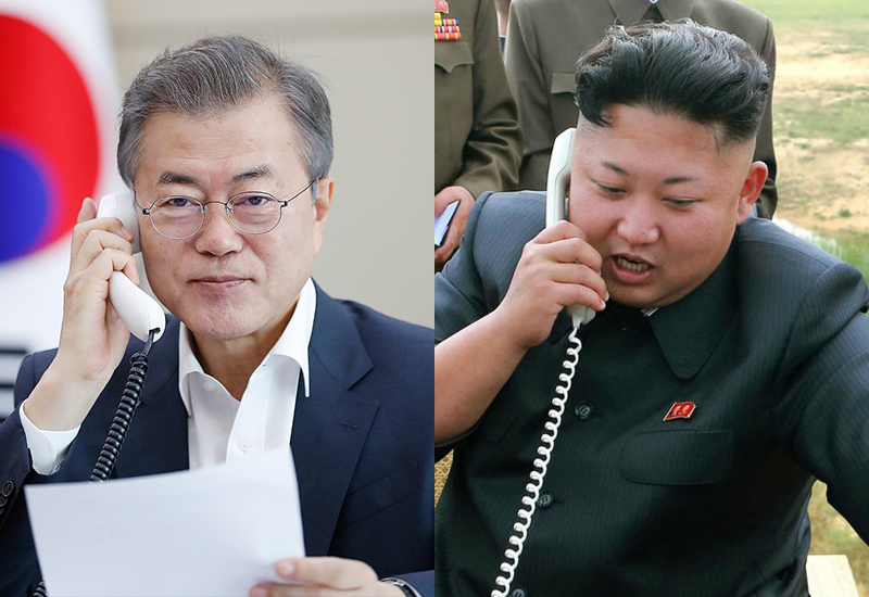 ▲ 문재인 대통령과 김정은 북한 국무위원장