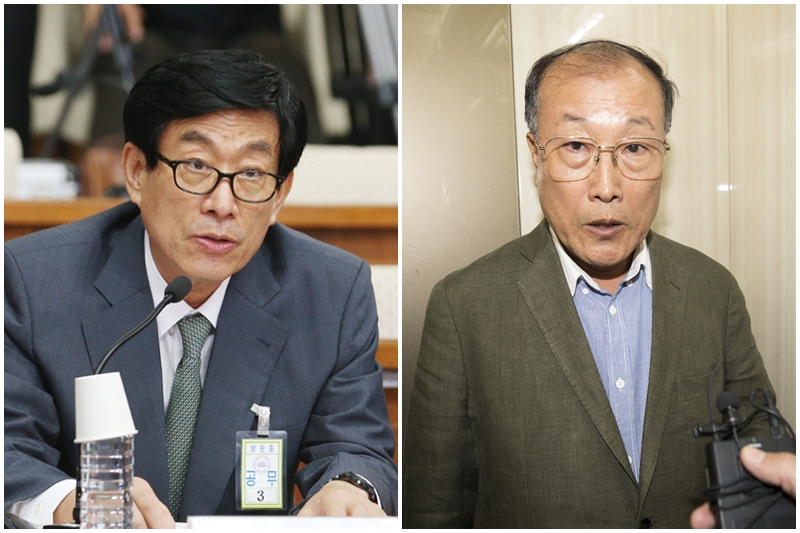 ▲ 원세훈 전 국정원장(왼쪽)과 김재철 전 MBC 사장. 사진=이치열 기자