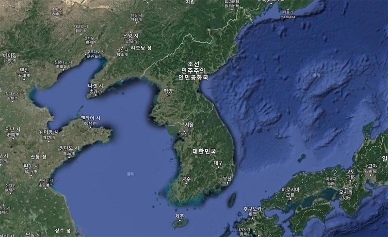 ▲ 대한민국 지도. 사진=구글지도