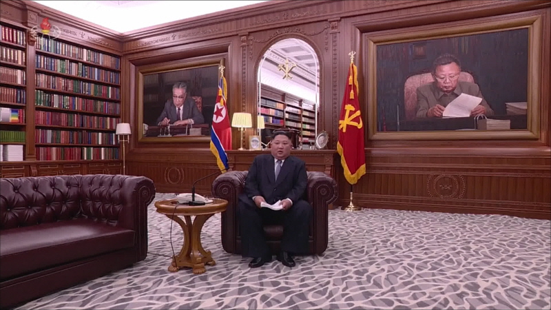 ▲ 지난 1월1일 김정은 북한 국무위원장이 신년사를 발표하고 있다. ⓒ 연합뉴스
