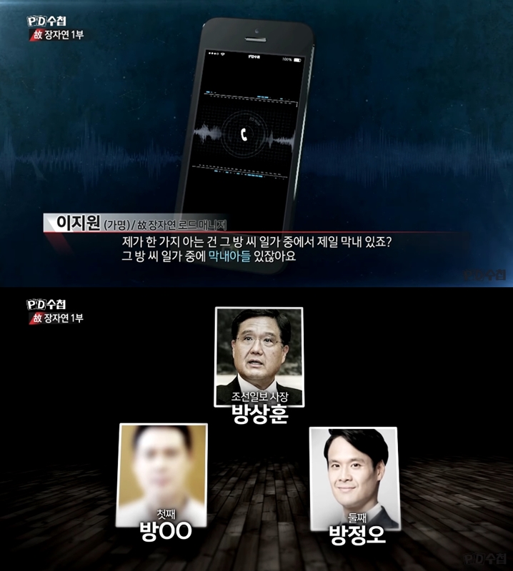 ▲ 지난 7월24일 방송된 MBC ‘PD수첩’ ‘故 장자연’ 편 1부 내용 갈무리.
