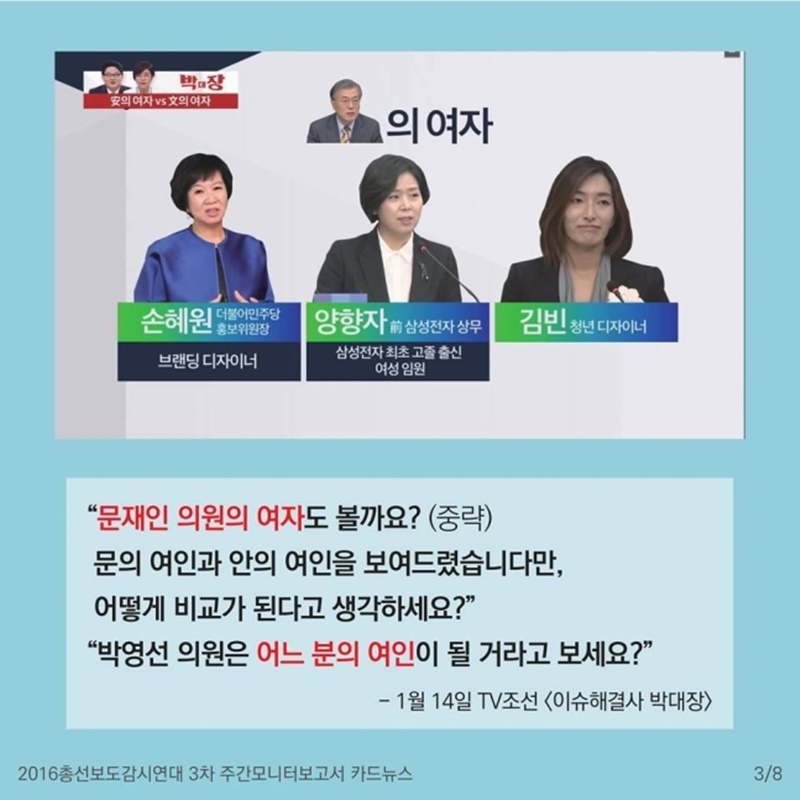 ▲ 미디어 시민단체 연합체인 총선보도감시연대 카드뉴스.