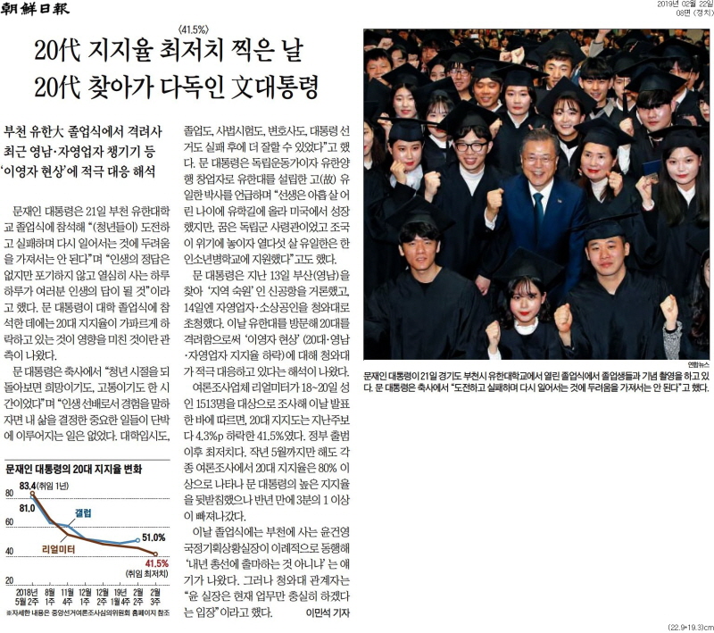 ▲ 조선일보 2019년 2월22일자 8면