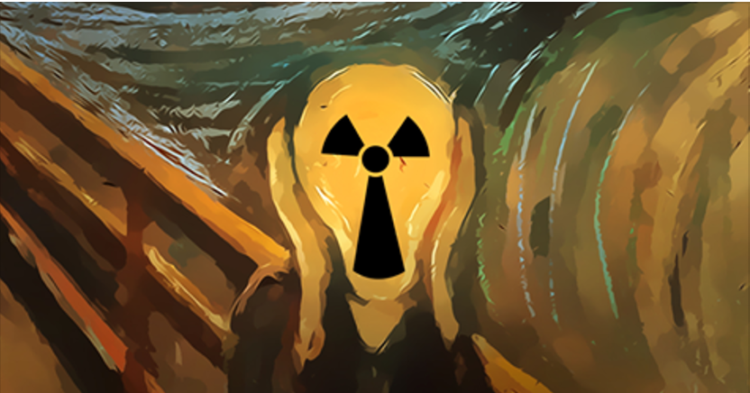 ▲ 명화 뭉크의 &#039;절규&#039;에 방사능 기호를 합성해 원전의 위험성을 강조한 이미지. ⓒ그린피스