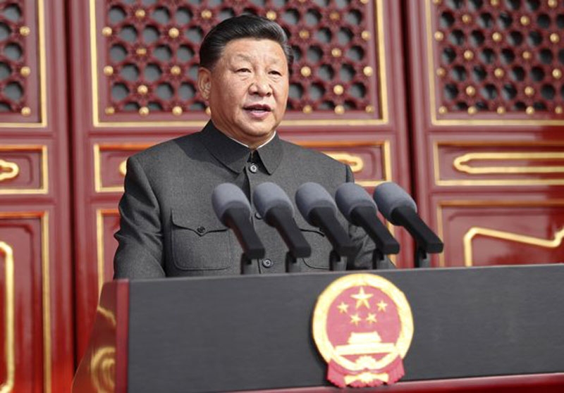 ▲ 시진핑 중국 국가주석이 지난해 10월1일 천안문에서 건국 70주년 기념 연설을 하고 있다. ⓒ 연합뉴스