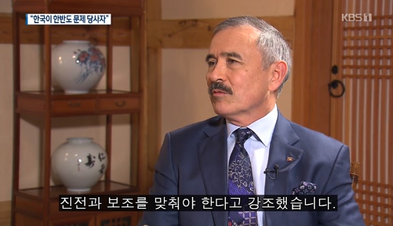 ▲ 지난 7일 해리 해리스 주한미국대사의 KBS 인터뷰 화면.