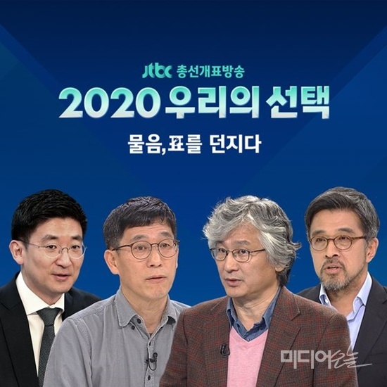 ▲ JTBC 개표 방송 ‘2020 우리의 선택’. 사진=JTBC 제공.