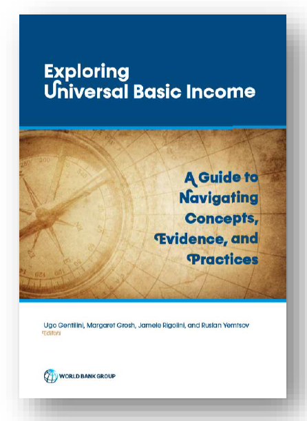 ▲ 세계은행 보고서 ‘보편적 기본소득 탐구 (Exploring Universal Basic Income, 2020)’. 사진=조정훈 의원실