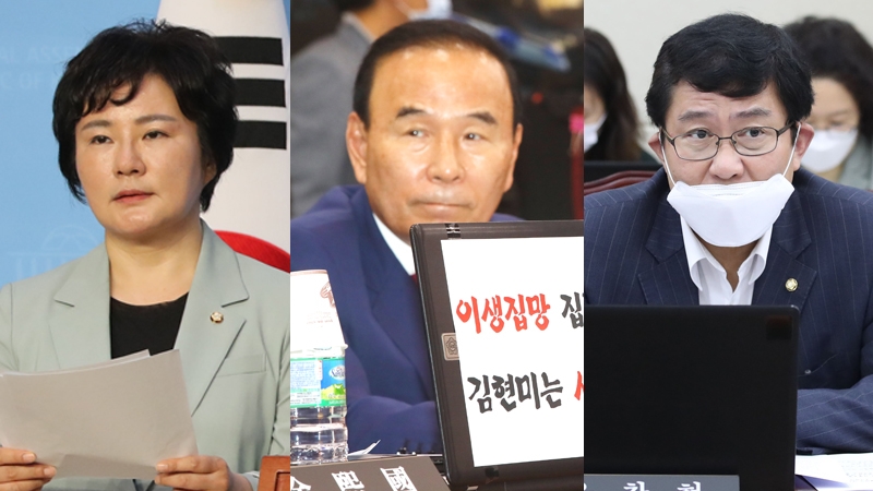 ▲ 왼쪽부터 조수진·박덕흠·윤창현 국민의힘 의원. ⓒ 연합뉴스