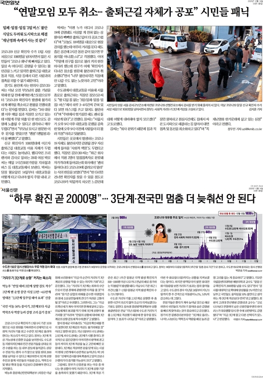 ▲ 14일자 국민일보 기사(위)와 서울신문 기사