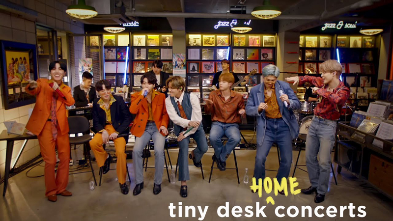 ▲ 지난해 9월21일 Tiny Desk (Home) Concert에 출연한 BTS. 사진=Tiny Desk (Home) Concert 유튜브 갈무리