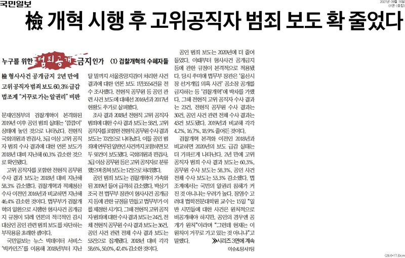 ▲9월16일 국민일보 1면 기사