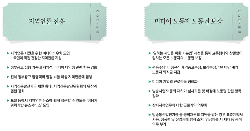 ▲ 심상정 정의당 후보 대선공약집 언론공약 부분