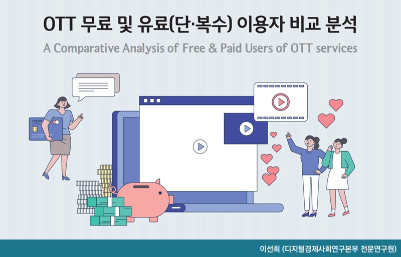 ▲ ‘OTT 무료 및 유료(단·복수) 이용자 비교 분석’ 제목의 보고서.