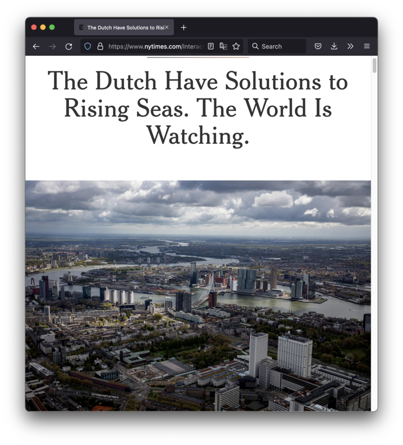 ▲ The Dutch Have Solutions to Rising Seas. The World Is Watching.New York Times, 2017년 6월15일.