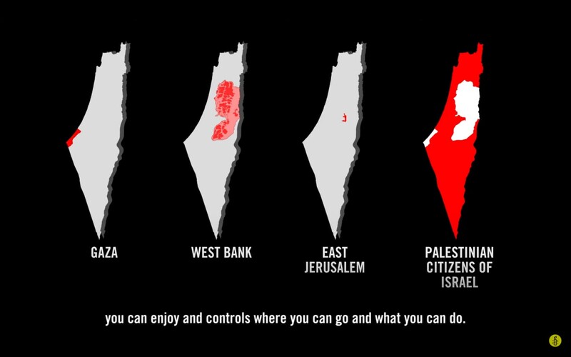 ▲이스라엘이 팔레스타인인들의 거주권을 4가지 신분으로 나누어 규정한 현황. 국제앰네스티 영상 캡쳐