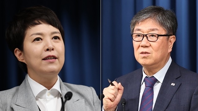 ▲ 김은혜 대통령실 홍보수석(왼쪽)과 김대기 비서실장. ⓒ 연합뉴스