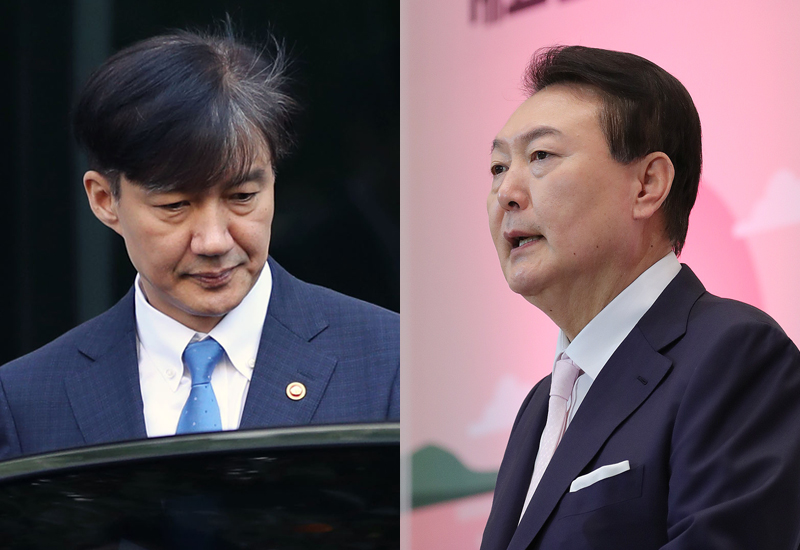 ▲ 조국 전 법무부 장관(왼쪽)과 윤석열 대통령. ⓒ 연합뉴스