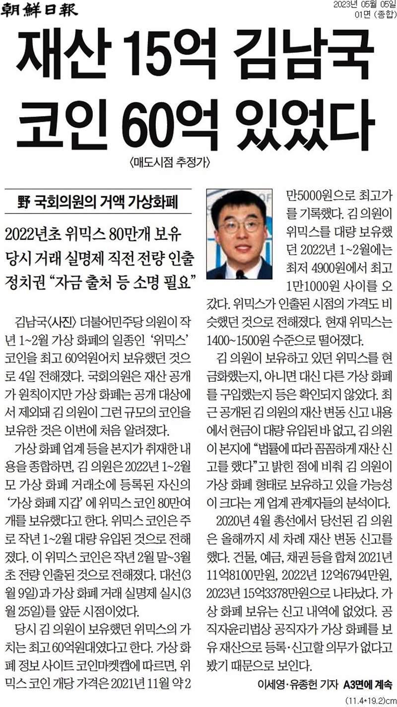 60억원 코인 보도에 국민의힘 “매우 부적절” 김남국 “허위 사실” < 사회 < 박서연 기자 - 미디어오늘