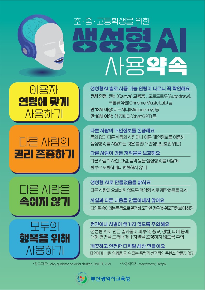 ▲ 부산광역시교육청이 만든 생성형 인공지능 가이드라인