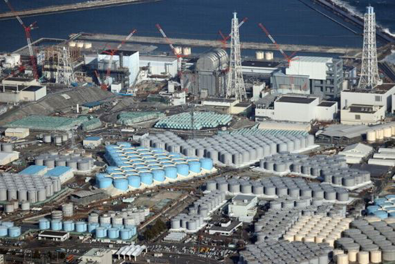▲ 2021년 4월13일, 후쿠시마 제 1원전 부지 안에 보관된 오염수 탱크. ⓒ 연합뉴스