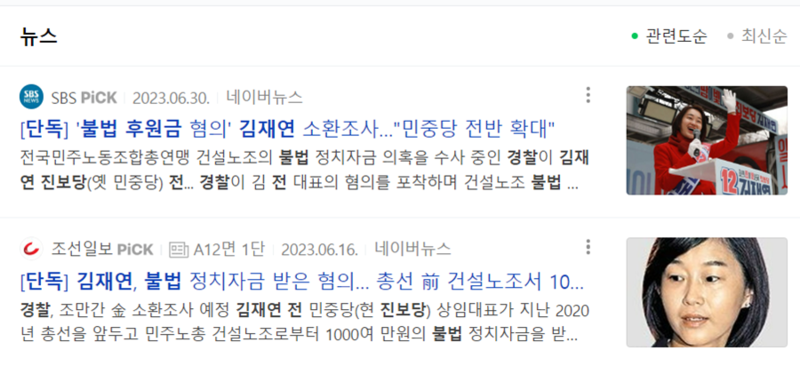 ▲ 김재연 전 진보당 대표 수사 상황을 다룬 보도들.