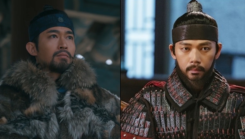 ▲ JTBC '평화전쟁 1019'속 양규 장군(왼쪽)과 KBS '고려거란전쟁' 양규 장군