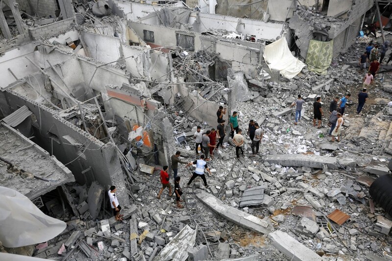 ▲이스라엘에 의해 폭격 당한 누세이랏 난민촌. 사진=UNRWA, Ashraf Amra