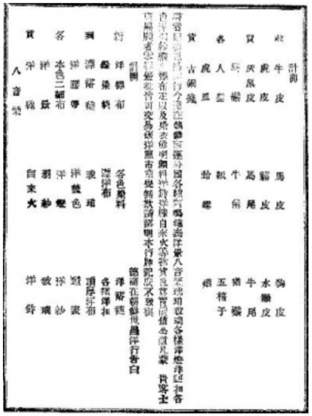 ▲ 1886년 2월22일 한성주보에 실린 '덕상 세창양행 고백' 최초 상업광고