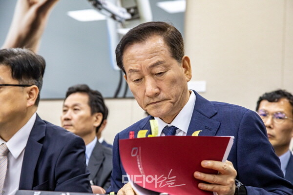 ▲ 지난 2일 국회에 출석한 류희림 방심위원장. 사진=김용욱 기자