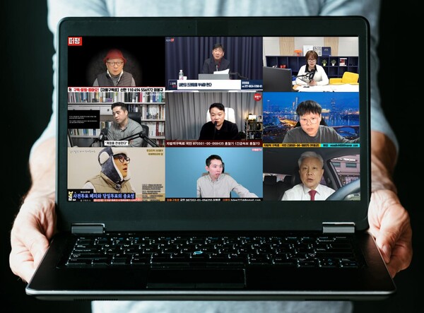 ▲윤석열 대통령 비상계엄을 옹호하는 보수·극우 유튜버들. 사진=유튜브 화면 갈무리·Getty Images Bank, 그래픽=미디어오늘