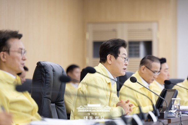 ▲이재명 대통령이 18일 을지연습 기간을 맞아, 취임 후 처음으로 을지 국가안전보장회의와 을지 국무회의를 개최하고 있다. 사진=대통령실