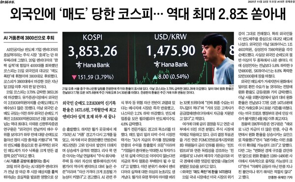 ▲22일자 조선일보 15면